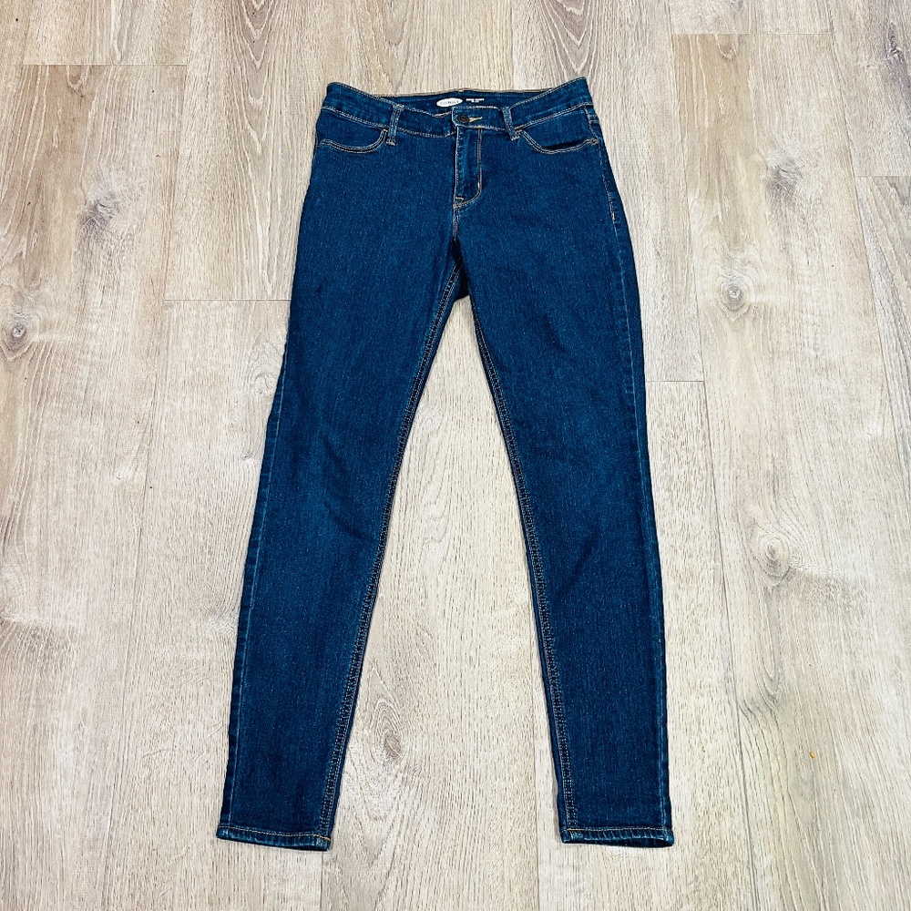 Old Navy Women's Jeans Super Skinny Mid Rise dark wash Size 4 Blue Stretch slim